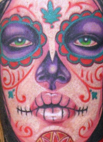 Tatuaje Chica del Día de los Muertos