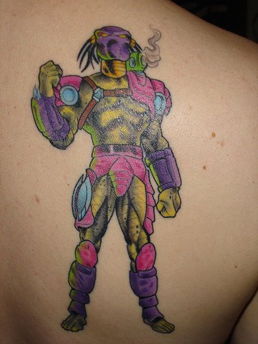 Predator tattoo in colour