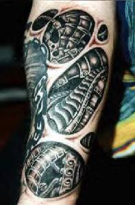 3d biomechanical alien tattoo