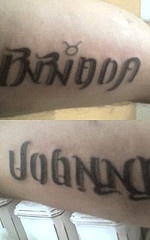 Two ambigrams tattoo