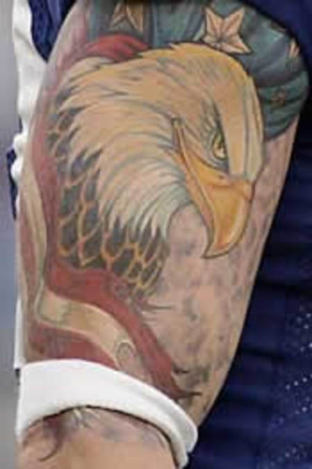 Real american eagle tattoo in colour