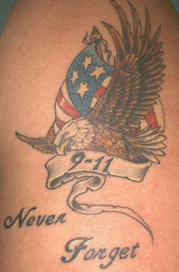 Never forget 911 tatuaggio patriotico