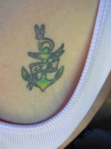 J b named small anchor tattoo