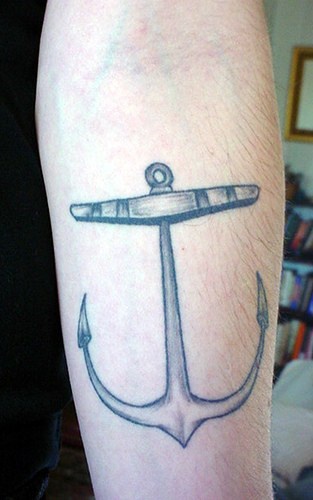 Big old anchor tattoo on hand