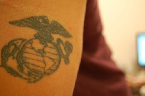 Eagle on earthe navy tattoo
