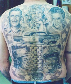 Andy Griffith Tattoo am ganzen Rücken