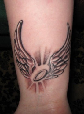 Angelic ring black tattoo