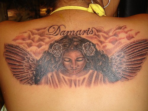 Angelic damaris tattoo in memory