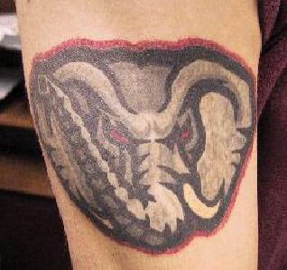 Angry elephant tattoo logo