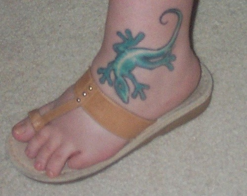 Lizard ankle tattoo