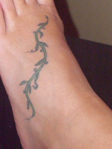 Plant ankle tattoo