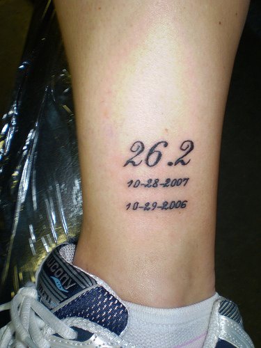 Special date ankle tattoo