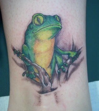 Frog ankle tattoo