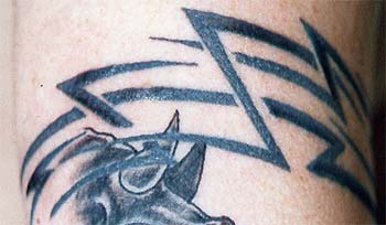 Lightning tracery tattoo