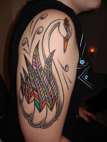 Beatiful swan arm tattoo