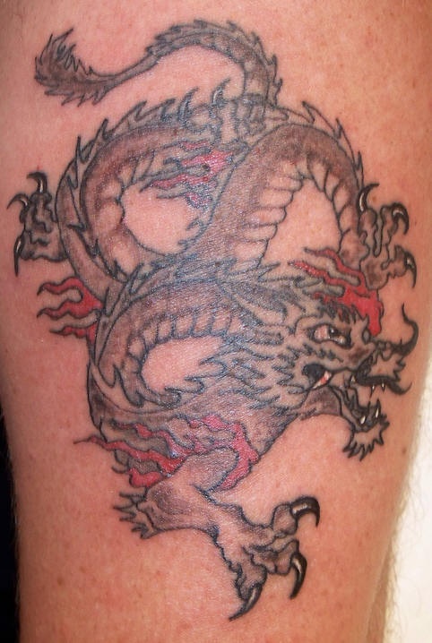 Whiskered asian dragon tattoo