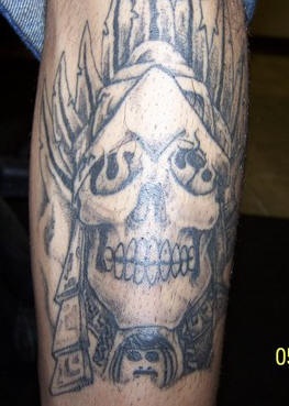 Tatuaggio Azteco Dio dei morti