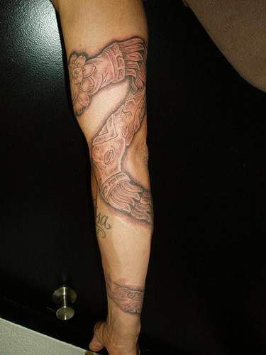 Aztec snake sleeve tattoo full size