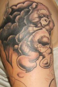 Cloudy bear tattoo