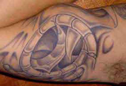 Surreal spiral tattoo