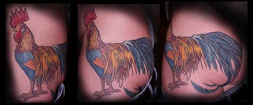 Tatuaje de gallo realista