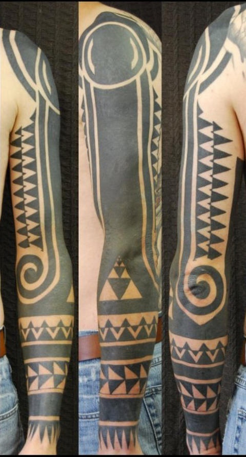Musterkunstwerk schwarzes Ärmel Tattoo