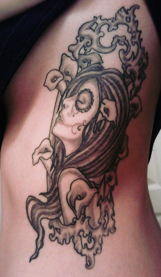 Dia de Muertos Mädchen Tattoo