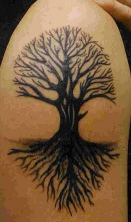 Mystic world tree tattoo