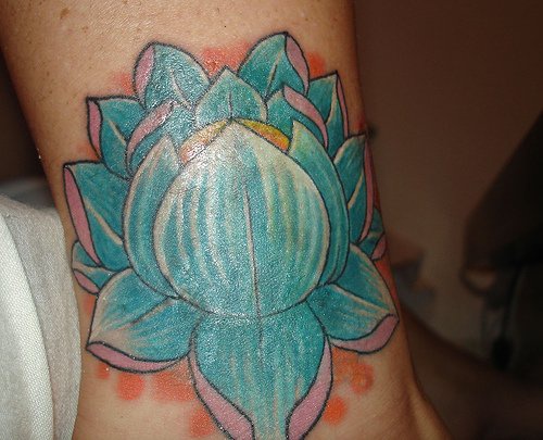 Blue lotus flower tattoo