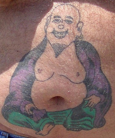 Glad buddha belly tattoo
