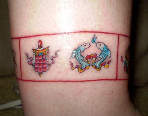 simbolo tibetani bracciale tatuaggio