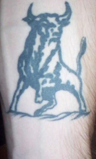 Bull logo tattoo