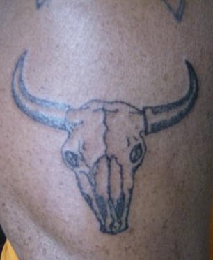 Regular bull skull tattoo