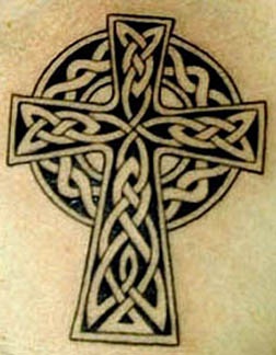 Stone celtic cross tattoo