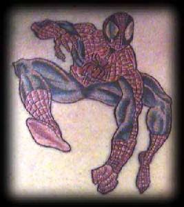 Tatuaje de color de Spiderman