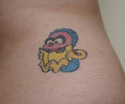 Sesame street tattoo in colour