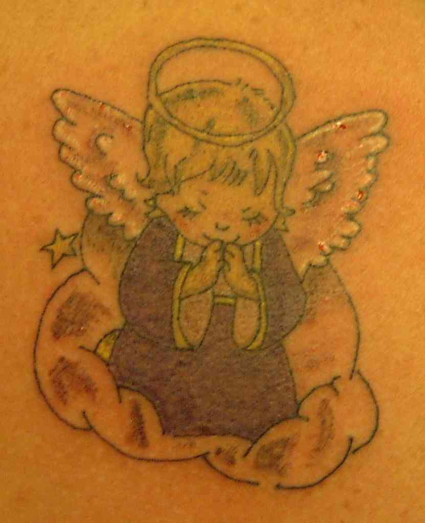 Tatuaje Ángel de dibujos animados