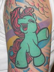 My little pony tattoo in green color