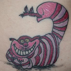 Hello i am cheshire cat coloured tattoo