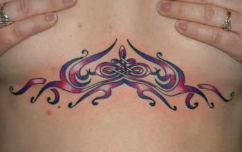 Coloured celtic tribal  tattoo