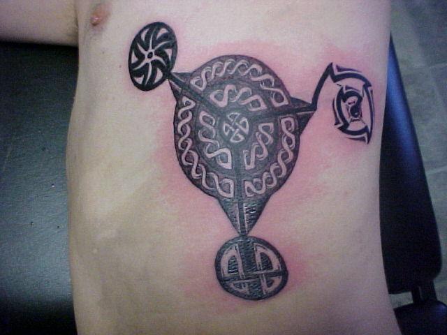 scheme di sistema solare celtico tatuaggio