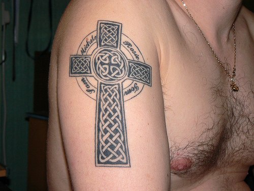 Celtic iron cross black ink tattoo