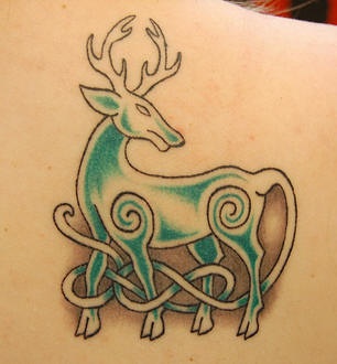Celtic deer tattoo