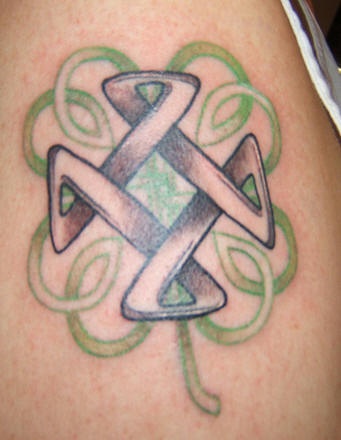 Celtic knot four leaf clover tattoo