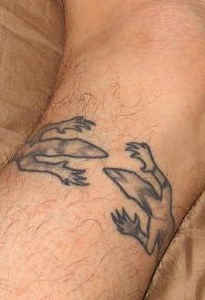 Two lizards armband tattoo