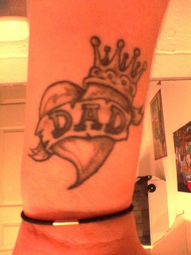 Dad in crowned heart tattoo