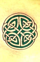Celtic pattern green tattoo
