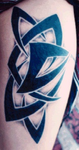 Celtic tribal black ink tattoo