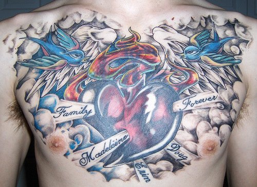 Valuables chest tattoo
