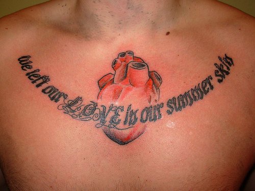 Summer love chest tattoo